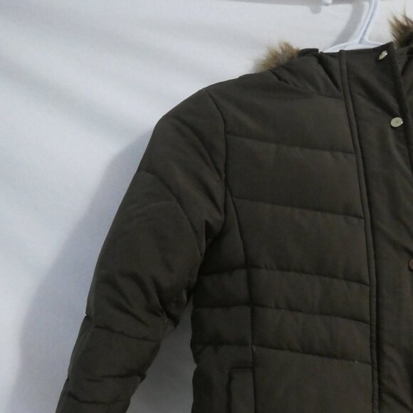 ZARA - Outerwear Collection | size 7 girls | Brown Hooded Puffer Coat - Picture 4 of 14